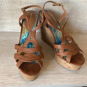 Madden Girl Cognac Wedge